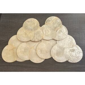Kane Kutlery Genuine Shell Craft 6‎ Shell Coasters Made In Philippines Cork Back